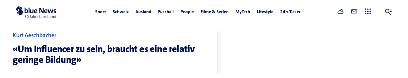 Screenshot des blue News Artikels über die Aussage von Kurt Aeschbacher